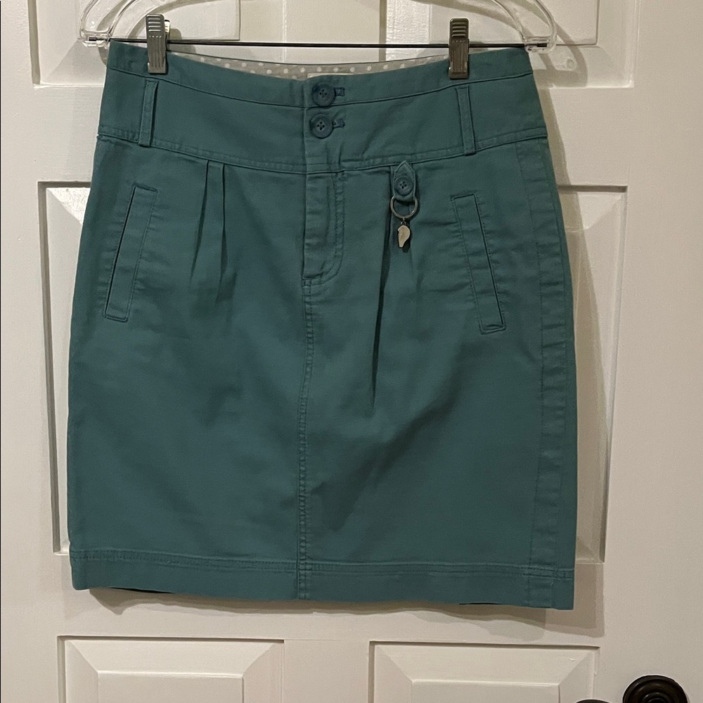 Teal Button-Front Women's Skirt